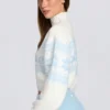 Jersey corto de punto jacquard en color marfil