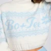 Jersey corto de punto jacquard en color marfil