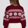 Jersey corto de punto jacquard en rojo carmesí