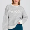 Jersey oversize con logo de punto en color Ice