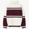 Jersey oversize de cuello alto de punto en color burdeos