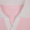 Jersey oversize de cuello en V de jersey de algodón en rosa empolvado