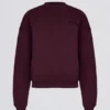 Jersey oversize de cuello redondo en color burdeos