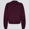 Jersey oversize de cuello redondo en color burdeos