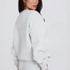 Jersey oversize de cuello redondo en gris jaspeado