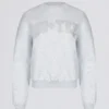 Jersey oversize de cuello redondo en gris jaspeado