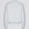 Jersey oversize de cuello redondo en gris jaspeado