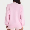 Jersey oversize de punto acanalado en rosa pálido