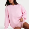 Jersey oversize de punto acanalado en rosa pálido