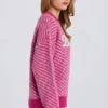 Jersey oversize de punto con logo en rosa magenta