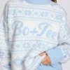 Jersey oversize de punto jacquard en azul claro