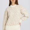 Jersey oversize de punto jacquard en color hielo