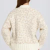 Jersey oversize de punto jacquard en color hielo