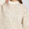 Jersey oversize de punto jacquard en color hielo