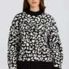 Jersey oversize de punto jacquard en negro