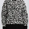 Jersey oversize de punto jacquard en negro