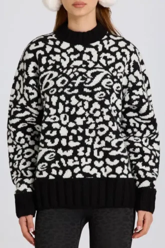 Jersey oversize de punto jacquard en negro