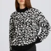 Jersey oversize de punto jacquard en negro