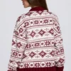 Jersey oversize de punto jacquard en rojo carmesí