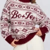 Jersey oversize de punto jacquard en rojo carmesí