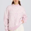 Jersey oversize de punto jacquard en rosa