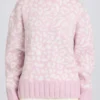 Jersey oversize de punto jacquard en rosa