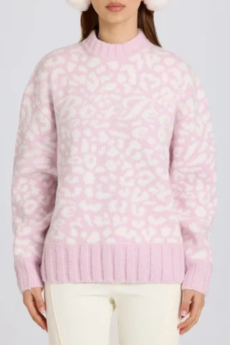 Jersey oversize de punto jacquard en rosa