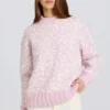 Jersey oversize de punto jacquard en rosa