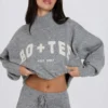 Jersey oversize de punto suave en gris