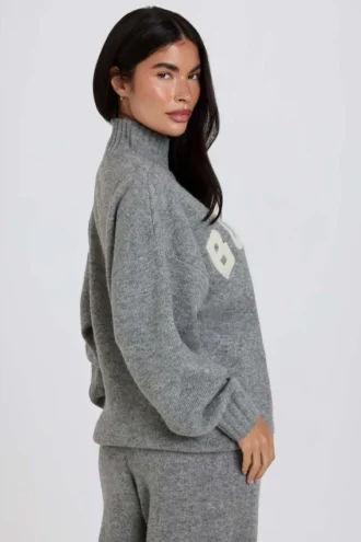 Jersey oversize de punto suave en gris