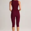 Leggings capri de talle medio Suri Modal en color vino