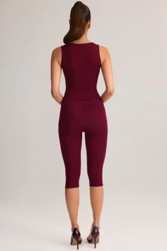 Leggings capri de talle medio Suri Modal en color vino