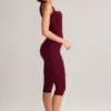 Leggings capri de talle medio Suri Modal en color vino