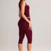 Leggings capri de talle medio Suri Modal en color vino