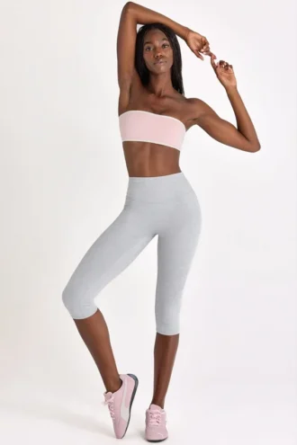 Leggings capri Soft Active en gris jaspeado
