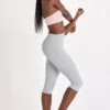 Leggings capri Soft Active en gris jaspeado