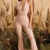Leggings con abertura en el bajo Figure You Out Petite en color rosa palo