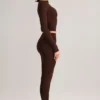 Leggings cortos de talle medio Roux Modal en marrón chocolate