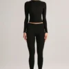 Leggings cortos de talle medio Roux Modal en negro