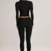 Leggings cortos de talle medio Roux Modal en negro