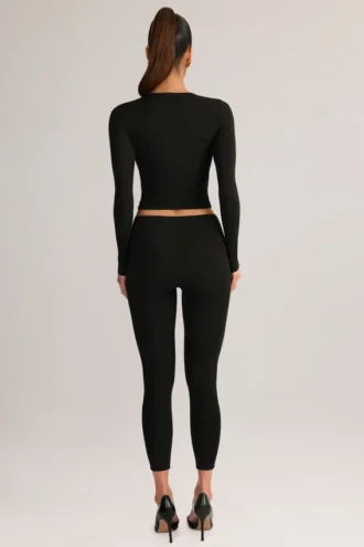 Leggings cortos de talle medio Roux Modal en negro