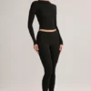 Leggings cortos de talle medio Roux Modal en negro