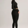 Leggings cortos de talle medio Roux Modal en negro