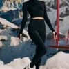 Leggings de capa base sin costuras Super Sculpt en negro