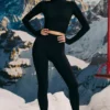 Leggings de capa base sin costuras Super Sculpt en negro