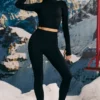 Leggings de capa base sin costuras Super Sculpt en negro
