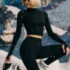 Leggings de capa base sin costuras Super Sculpt en negro