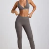 Leggings de cintura alta de modal acanalado Linnea Petite en gris