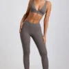 Leggings de cintura alta de modal acanalado Linnea Petite en gris
