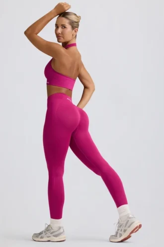 Leggings de cintura alta Define Luxe en color Berry